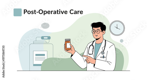 Doctor Holding Medication for Post-Operative Care, Medical Consultation