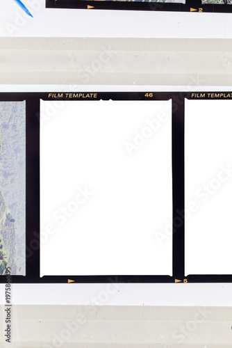 120 film Medium format color film frame.With white space.