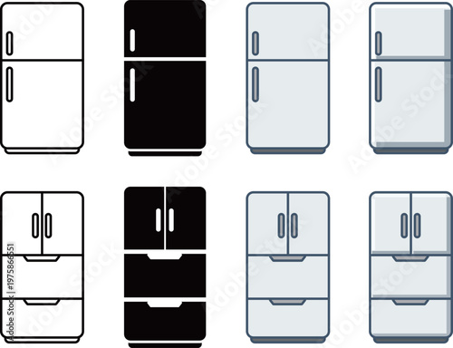 冷蔵庫　アイコン　セット