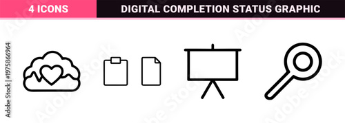 Minimalist check mark icon set for UI and validation interface