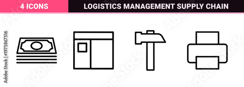 Logistics and shipping line icon collection for delivery services