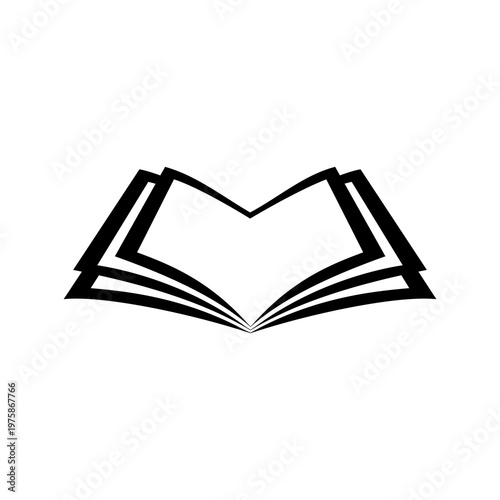 Book pages glyph icon isolated on white background