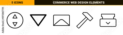 Business and finance minimalist outline icon set for corporate web design