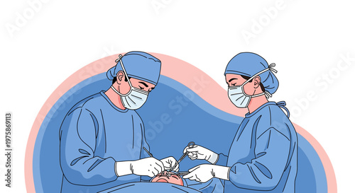 Surgeons Performing Operation in Operating Room