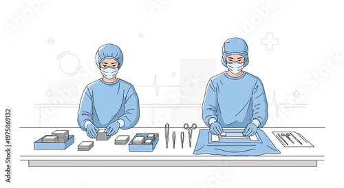 Surgeons Preparing for Operation in Sterile Operating Room