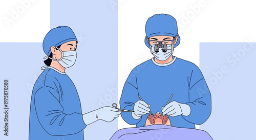Surgeons Performing Operation in Operating Room with Medical Equipment