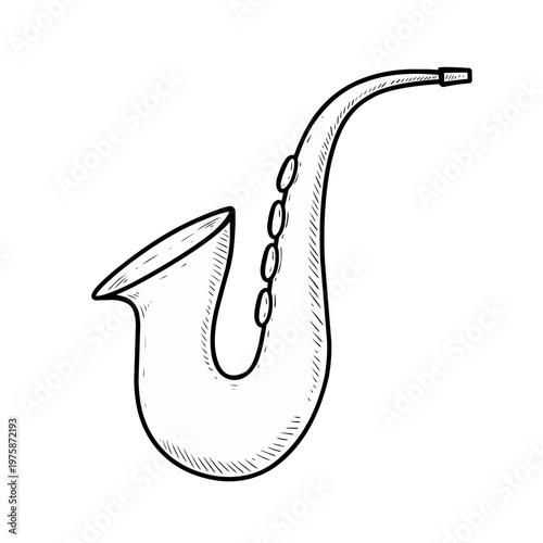 Sketch illustration of a saxophone