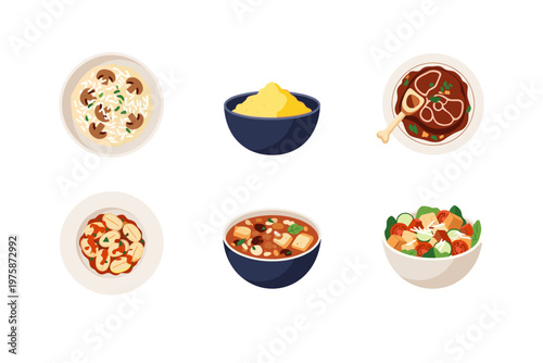 Assorted Dishes In Bowls