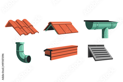 Roofing and Gutter Elements Collection