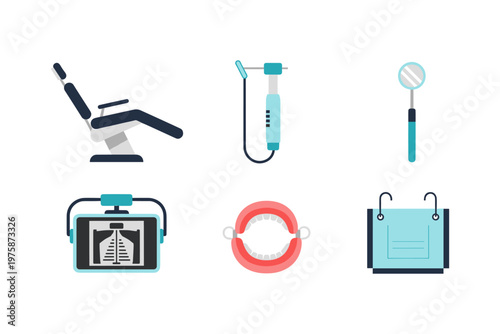 Dental Care Equipment Icons