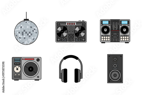 DJ Equipment and Disco Ball