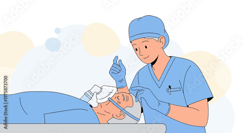 Surgeon Prepares Patient for Surgery in Operating Room