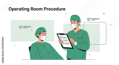 Surgeon Reviews Checklist with Patient Before Operating Room Procedure