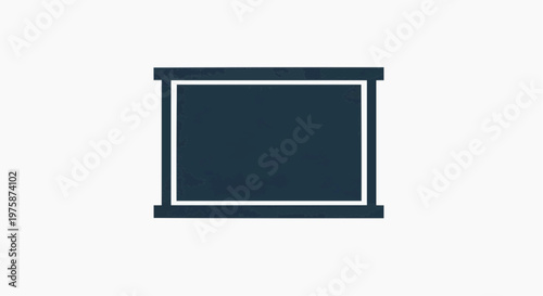 Minimalist chalkboard icon vector, dark slate blackboard illustration, clean school board graphic for education and classroom presentations