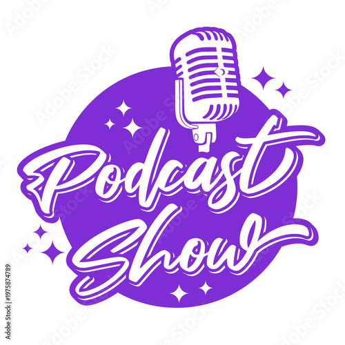 podcast show logo text live performance talk show typography editable text effect font style template