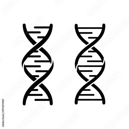 Double DNA Helix Icon, Genetic Code, Biology Science Symbol