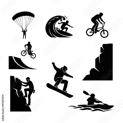 Extreme Sports Montage: Parachuting, Surfing, BMX, Snowboarding, Climbing, Kayaking