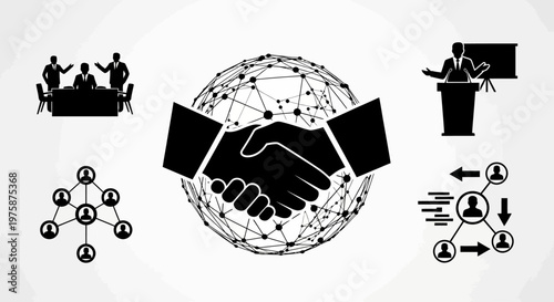Global Business Partnership and Teamwork Concept with Network Connections