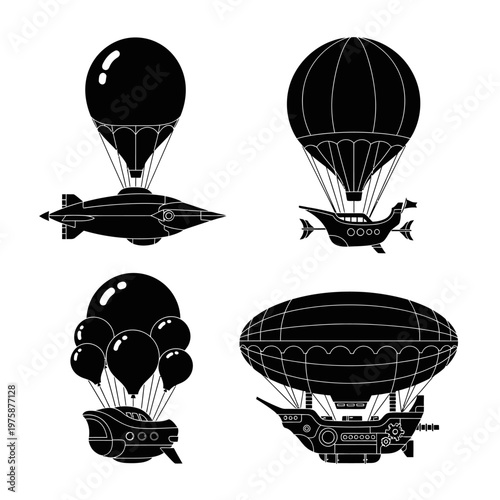 Steampunk Airships and Hot Air Balloons Collection