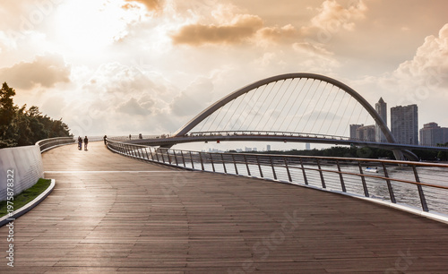 Wallpaper Mural Sunset over Haixin bridge in Guangzhou, China Torontodigital.ca
