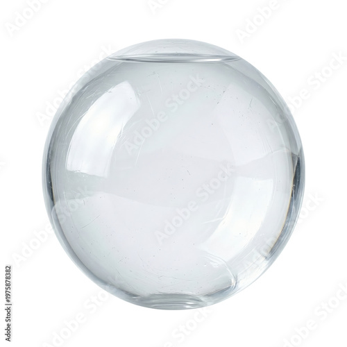 Schilderij op canvas Empty clear glass fishbowl sphere on transparent background