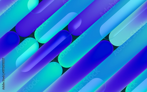 Minimal Blue Gradient Vertical Pill Shapes Abstract Design