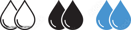 Water drop icon. Raindrop vector illustration. Wet symbol. Oil sign. Blue dripped rain droplet pictogram. Dew icon isolated.