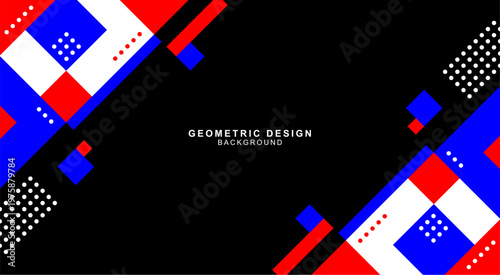 四角と丸で組み合わせた幾何学的な背景素材