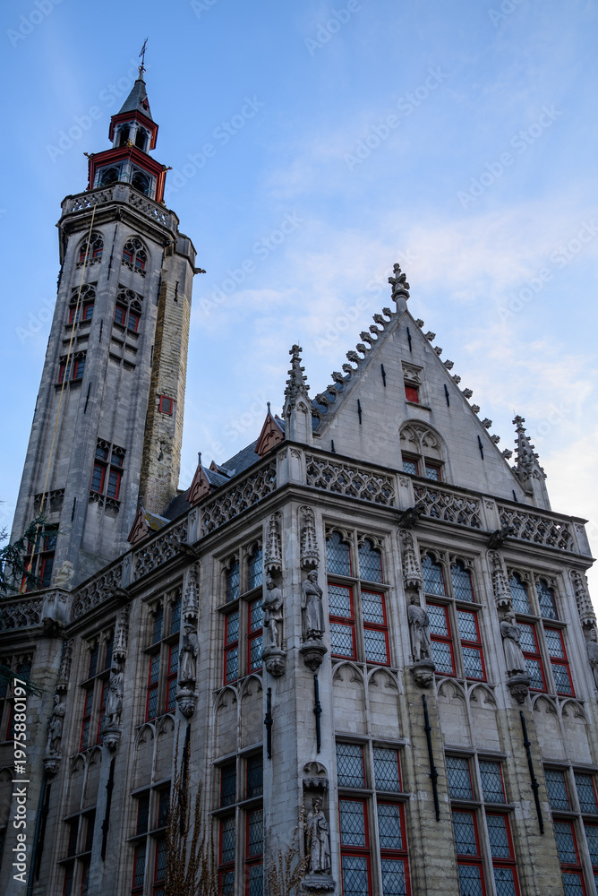Obraz premium Historical Old Town and UNESCO World Culture Heritage site of Bruges in West Flanders, Belgium