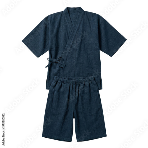 Photography Traditional Japanese jinbei summer loungewear set in indigo