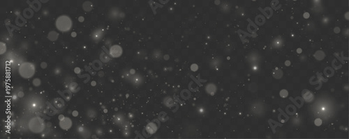 Glowing spark particles create magical light texture. Abstract white dust forms soft festive composition design. Perfect for holiday overlays use.