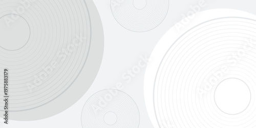 White geometric abstract background overlap layer on bright space with lines effect decoration. Modern graphic design element circles style concept for banner, modern vector ilustration