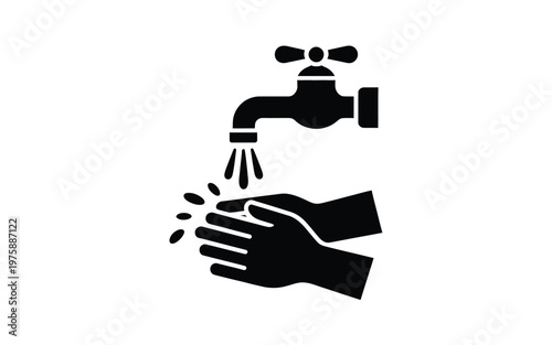 Hands washing under a faucet a simple hygiene illustration