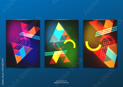 Flat vector. Minimal geometric background. Dynamic shapes composition. Eps10 vector.