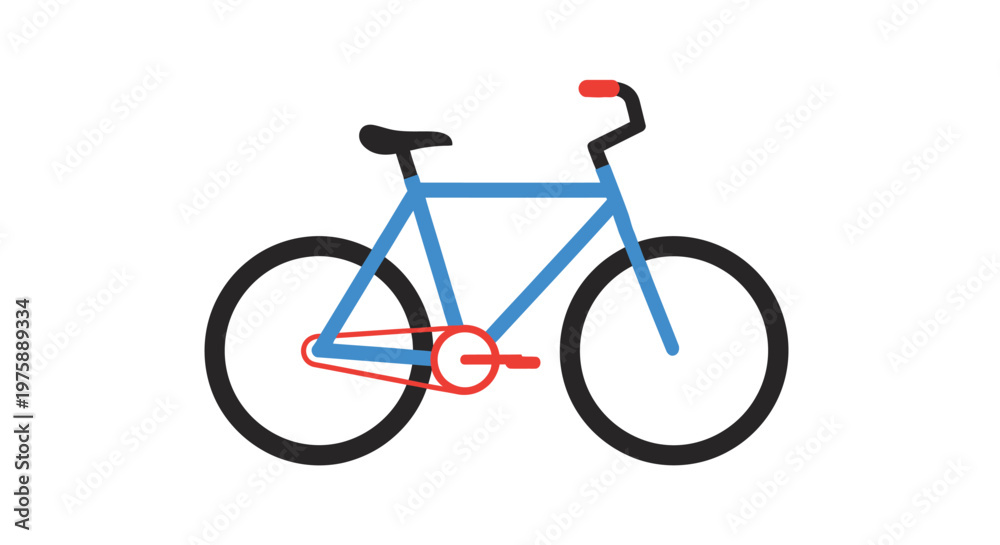 Fototapeta premium Blue bicycle illustration isolated on white background for transportation concept