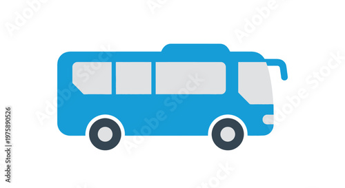 Blue bus illustration on white background transportation and travel concept