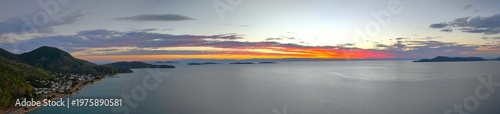 Spectacular sunset panorama of Palm Island Queensland Australia