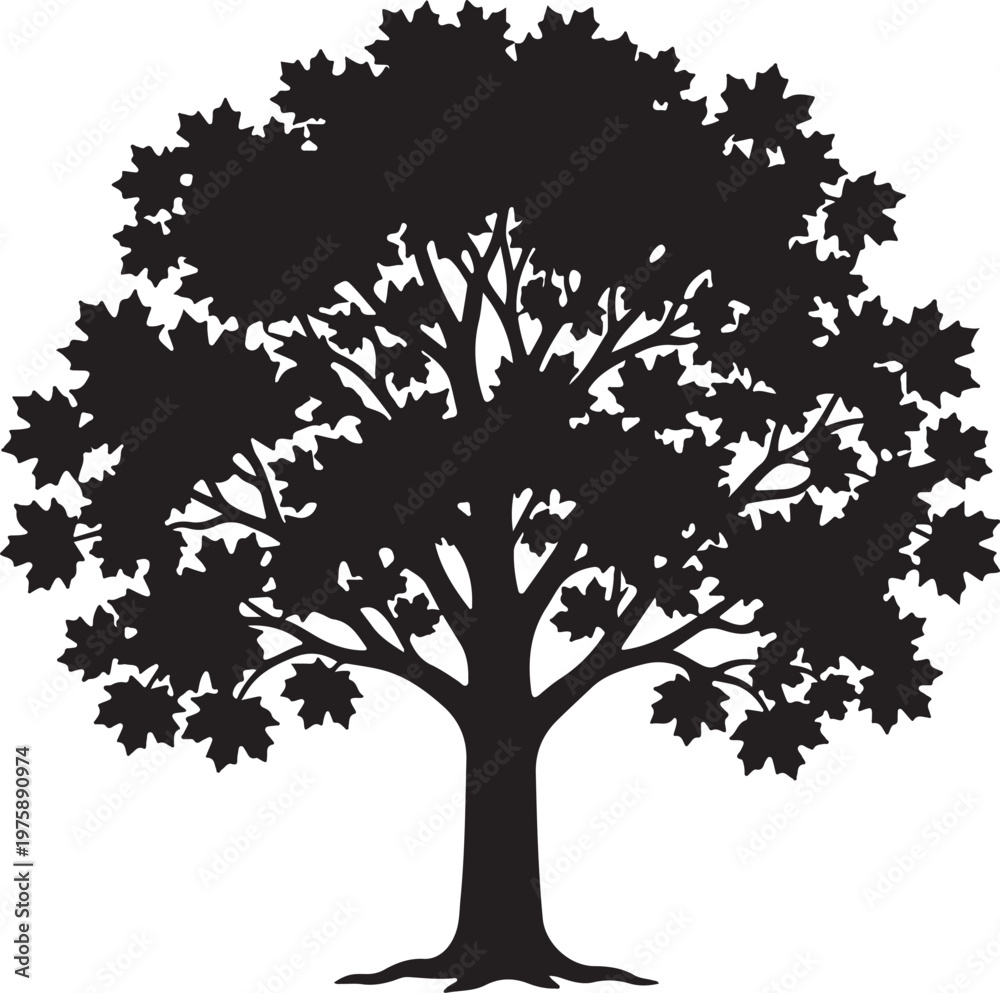 Obraz premium Tree Silhouette Collection, Nature Vector Art, Forest Black Graphics, Landscape and Logo Design Elements