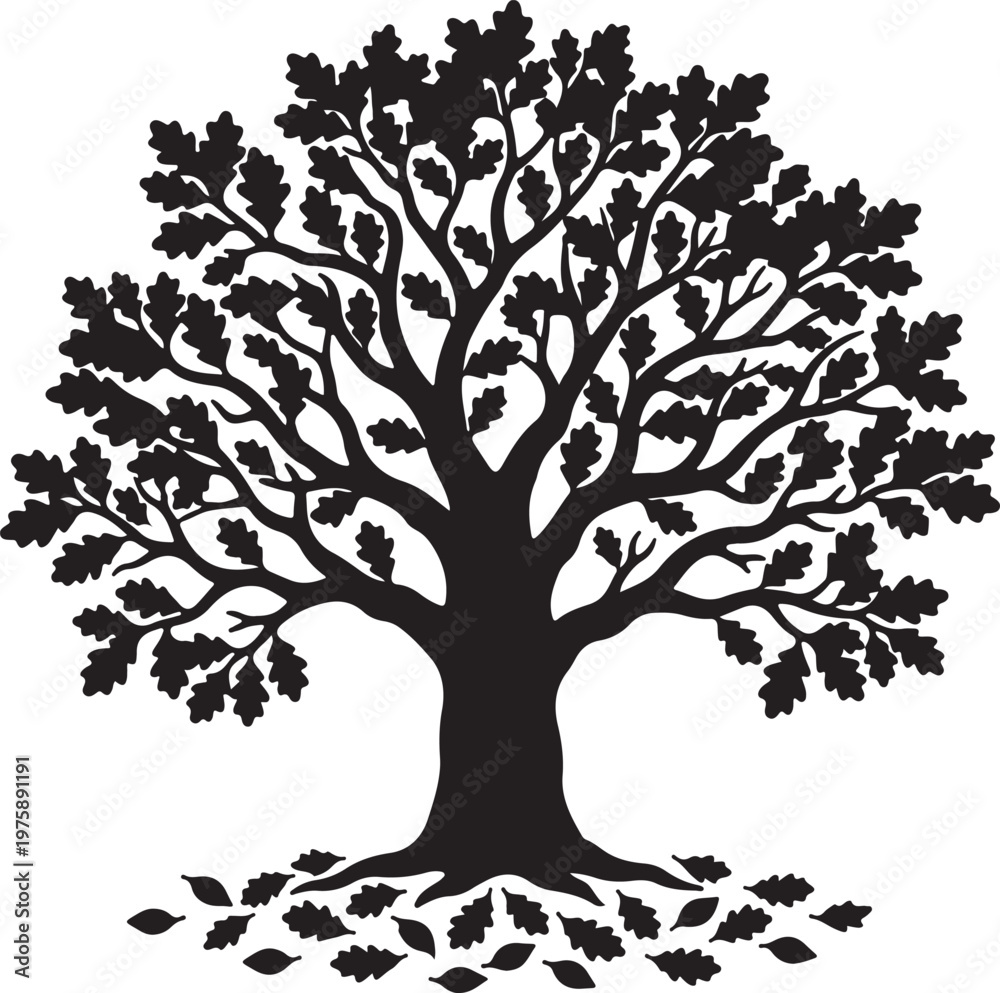 Fototapeta premium Tree Silhouette Collection, Nature Vector Art, Forest Black Graphics, Landscape and Logo Design Elements