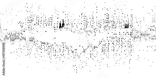 Black halftone pattern for screen blending mode. vector design.