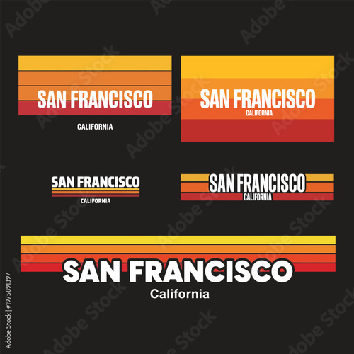 Vintage san francisco california signage collection retro style typography t shirt design