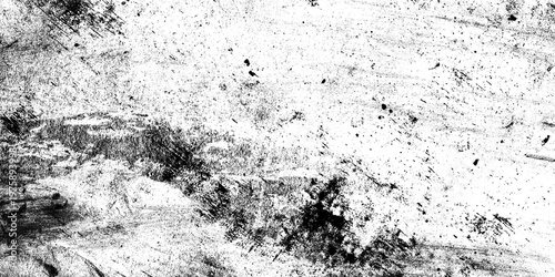 Foto Grunge texture with black scratches and smudges on white surface isolated on tra