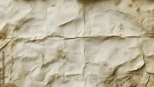 Old stained vintage crumpled paper texture or background. 