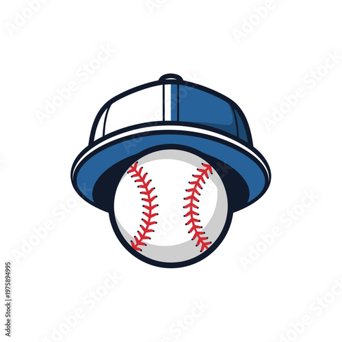 Baseball Cap And Ball Logo Design.