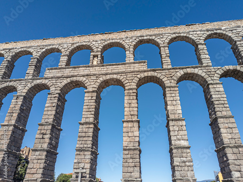 Awe-Inspiring Roman Legacy: Magnificent Segovia Aqueduct, an Imposing Engineering Marvel Built by the Mighty Roman Empire