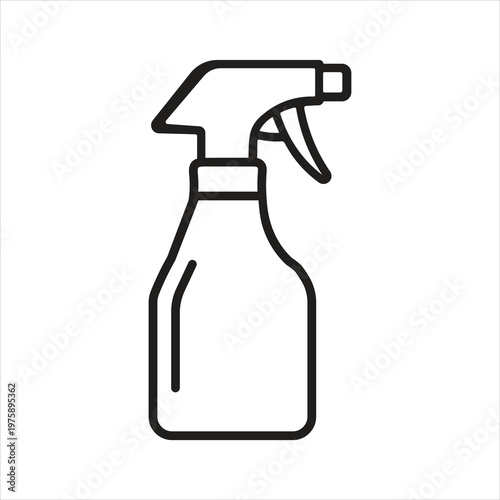 Black Line Art Spray Bottle Icon Vector Illustration