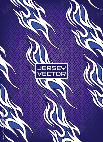 Abstract Flame Pattern Vector for Sport Jersey Design