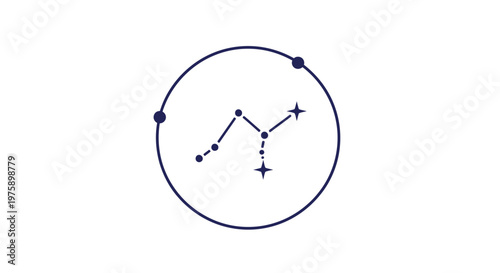 Celestial Constellation Icon - Cosmic Star Map, Astrology and Science Symbol