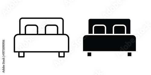 Bed icon. glyph solid icons collection. Line icons