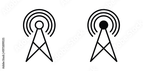 Broadcast icon. glyph solid icons collection. Line icons